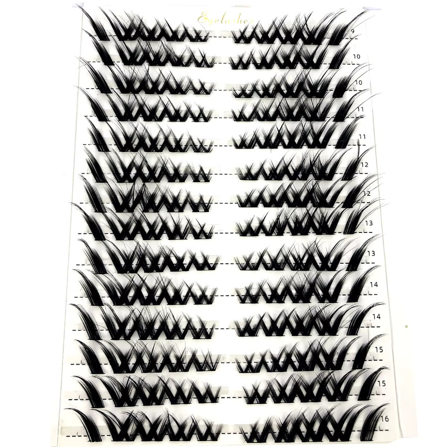 HBZGTLAD Einzelne Cluster-Wimpernverlängerung, 14 Reihen, Black, Natürlich - Bild 4