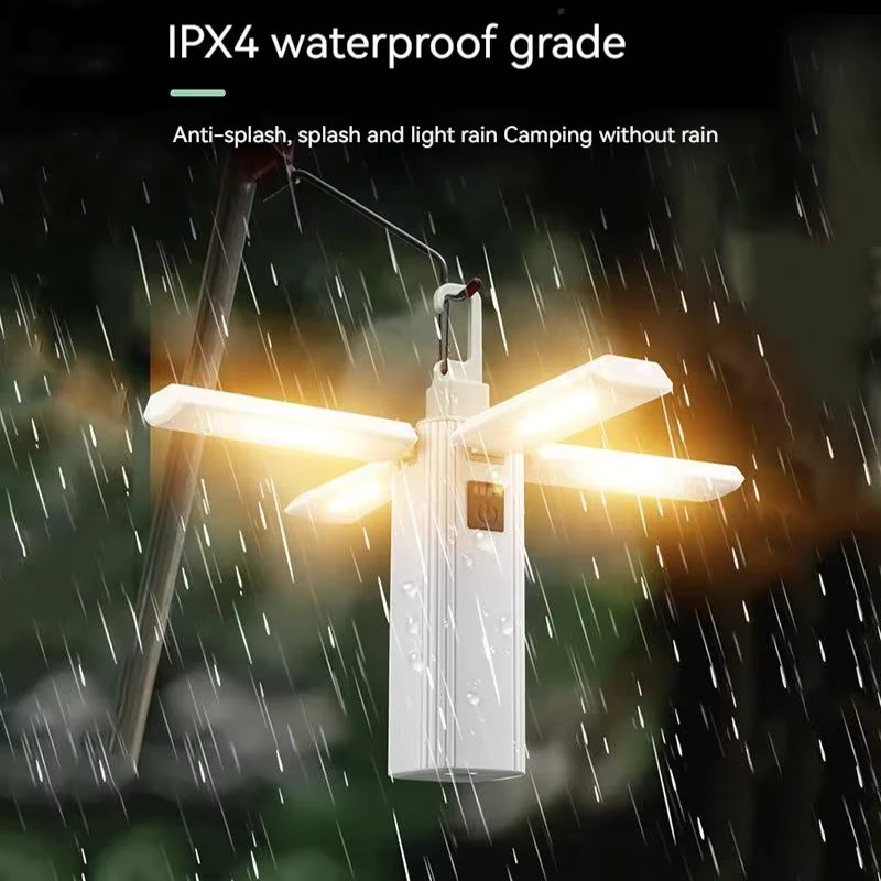 ESMARTER Multifunktions-Taschenlampe in Weiß, wiederaufladbare zusammenklappbare Handlampe mit COB-Licht und Haken für Camping und Zelt - Bild 3