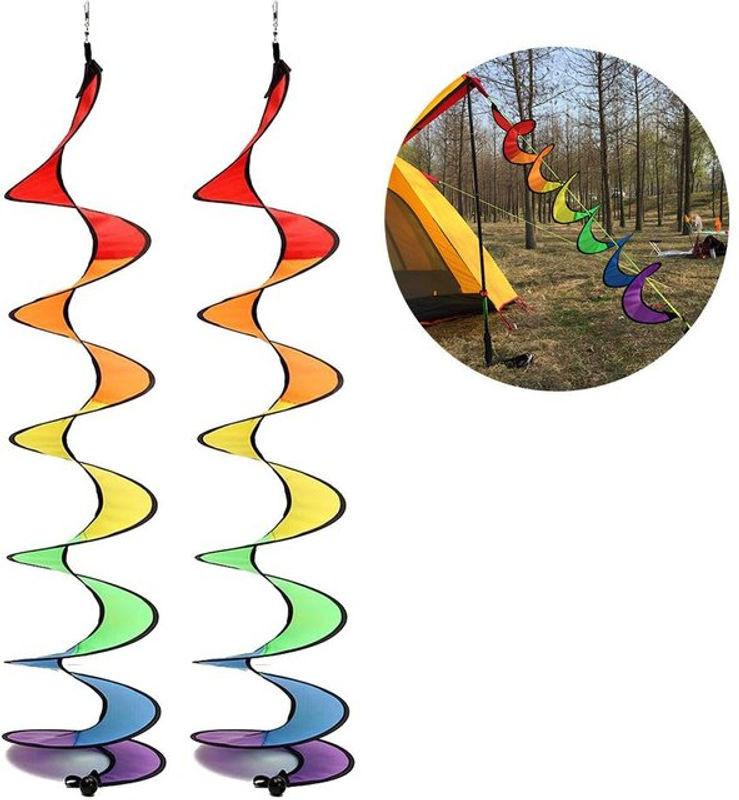 CosyHome Buntes Spiralförmiges Regenbogen-Windspiel aus Polyester und Kunststoff für Garten und Camping - Bild 1