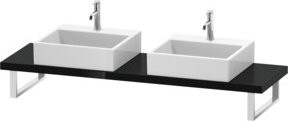 Duravit L-Cube Compact Waschtischkonsole in Schwarz Hochglanz B: 80 cm, T: 48 cm, H: 4,5 cm - Bild 1
