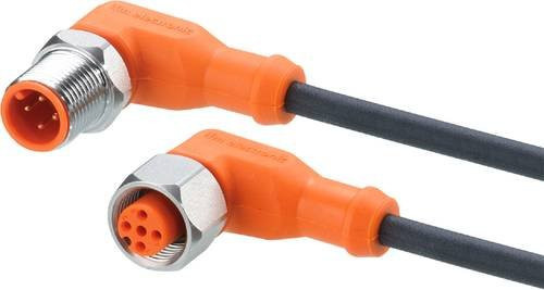 ifm electronic EVM091 Verbindungsleitung mit gewinkeltem Stecker und gewinkeltem Buchsenanschluss, Farbe: orange, Länge: 2 m, Polzahl: 4 oder 5 für Sensoren - Bild 1