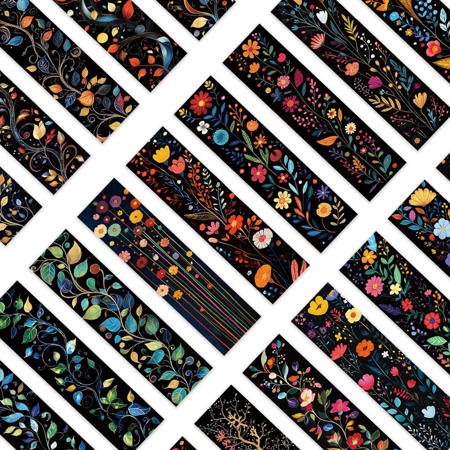 32 Stück Lesezeichen mit Weinreben- und Wildblumen-Motiv in Multicolour aus Papier - Bild 3