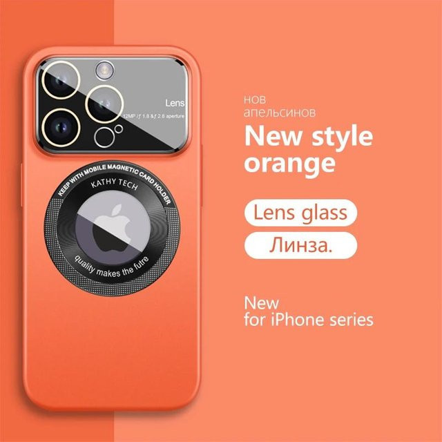 FUKABO Magnetische Schutzhülle mit Kameraobjektivschutz für iPhone 12 bis 15 Pro Max Plus in Grau - Bild 1