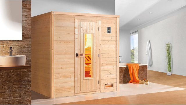 WEKA Massivholzsauna Bergen 1 in Beige, B/H/T: 198 x 203,5 x 148 cm - Bild 1