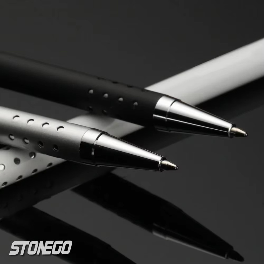 Einziehbarer Metall-Gelstift mit schwarzer Tinte und mittelgroßer Spitze für Büro und Schule - Bild 6