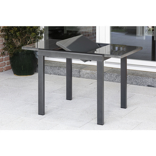 MERXX Ausziehtisch Semi mit Sicherheitsglas in Schwarz, B: 70 cm, H: 75,5 cm, T: 80 cm - Bild 4