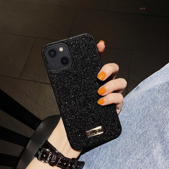 Luxuriöse und stoßfeste Glitzer Handyhülle für Apple iPhone 16 Pro Max, 15, 14, 13, 12 und 11 in Schwarz - Bild 1