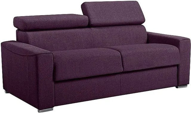 Schlafsofa Vizir von Vente-unique in Violett mit Stoffbezug und Schaumstofffüllung, Breite: 196 cm - Bild 1