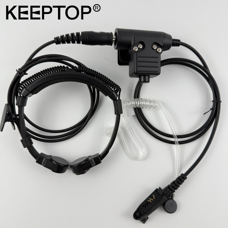 KEEPTOP Taktischer U94 PTT 7.1 Kabelstecker Headset-Adapter für Motorola Walkie Talkie, Schwarz, 3.5 mm Klinke - Bild 3