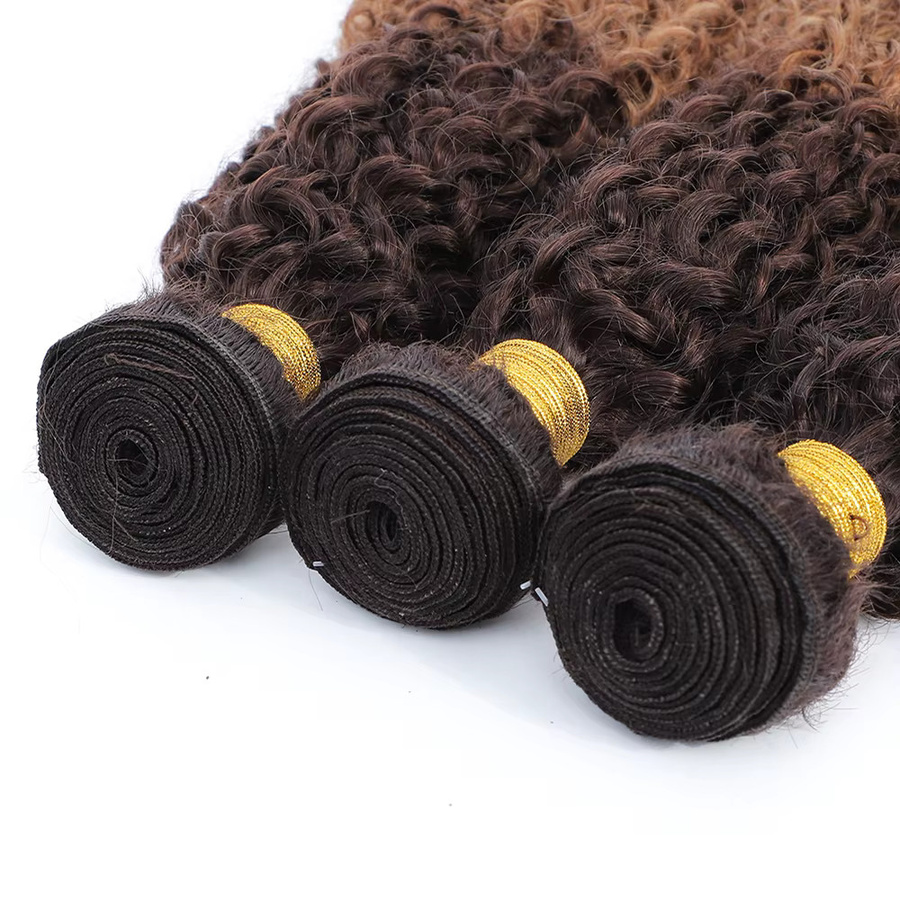 Kapelli Echthaar-Bündel Kinky Curly Ombre Blonde, 100% Jungfräuliches Rohes Haar - Bild 3