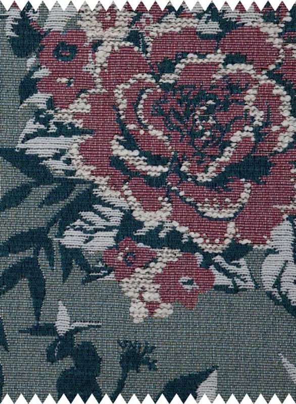 Quenin Fabric Rondsard Dekokissen Pompadour aus floralem Jacquard-Wollstoff in Mehrfarbig - Bild 1