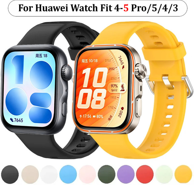Huawei Uhrenarmband Silikon, Schwarz - Bild 1