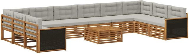 vidaXL Sofagarnitur aus Massivholz Akazie mit 11 Kissen und Armlehnen - Bild 1