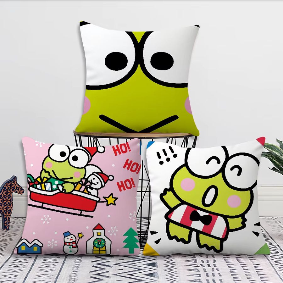 Sanrio Kissenbezug Keroppi Frosch Kawaii Design in Grün für Sofa und Wohnzimmer - Bild 3