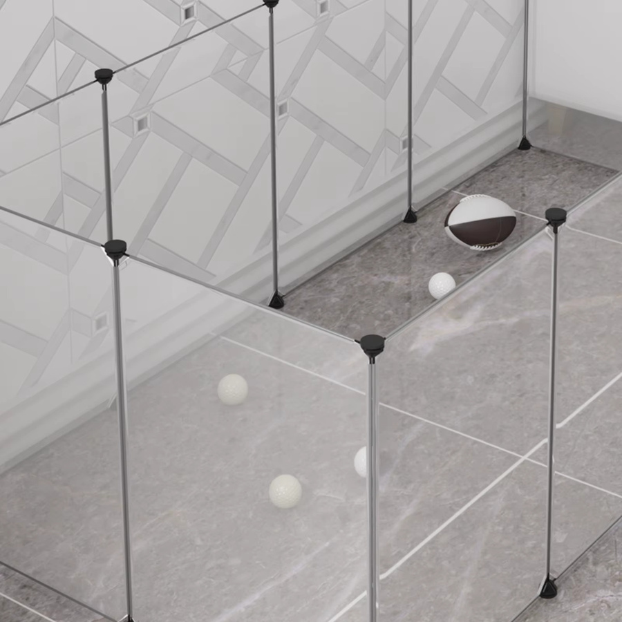 EUGAD DIY Haustierzaun Transparenter Laufstall aus Kunststoff als Outdoor-Gehege für Kaninchen, Meerschweinchen, Welpen und Katzen - Bild 2