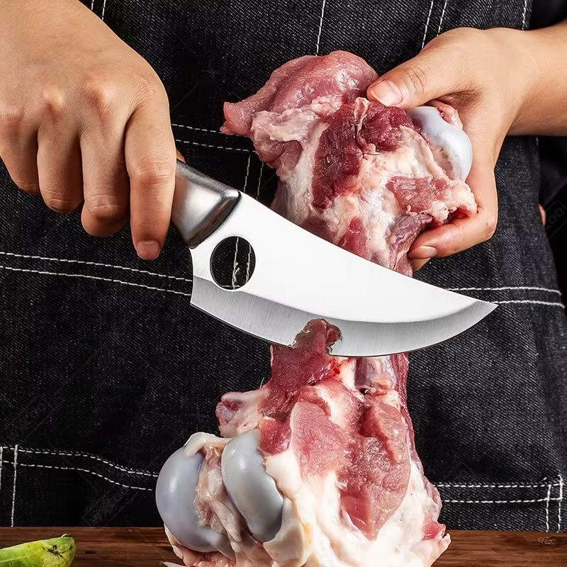 WXCOO Edelstahlmesser in Silber als vielseitiges Küchenmesser zum Entbeinen und Schneiden von Fleisch und Gemüse - Bild 4