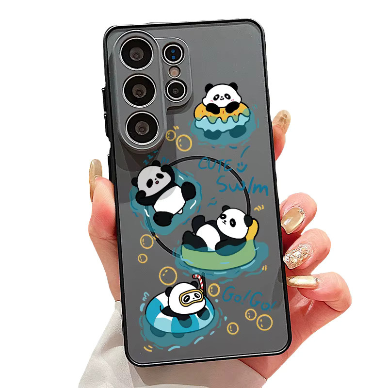 Magnetische Handyhülle mit Panda-Muster für Samsung Galaxy S26 S25 S24 S23 FE A55 A54 A36 A16 5G in Schwarz und Multicolour - Bild 5