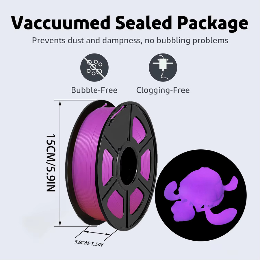 3D Maliang PLA-Filament Bundle für FDM 3D-Drucker, im Dunkeln leuchtend, Blau, 1,75 mm, 250 g - Bild 3