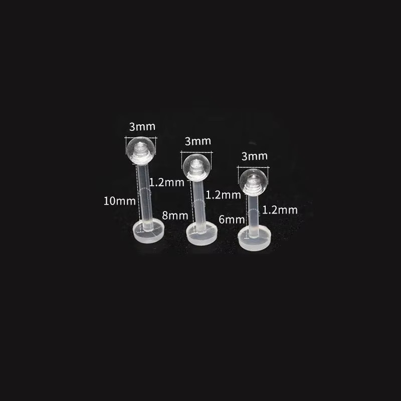 Lippenpiercing Labret Ring, Acryl, Weiß, Unisex - Bild 2