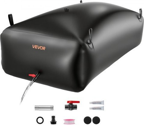 VEVOR Wasserbehälter faltbarer Wassertank aus 1000D PVC, 1000 l, Schwarz - Bild 1