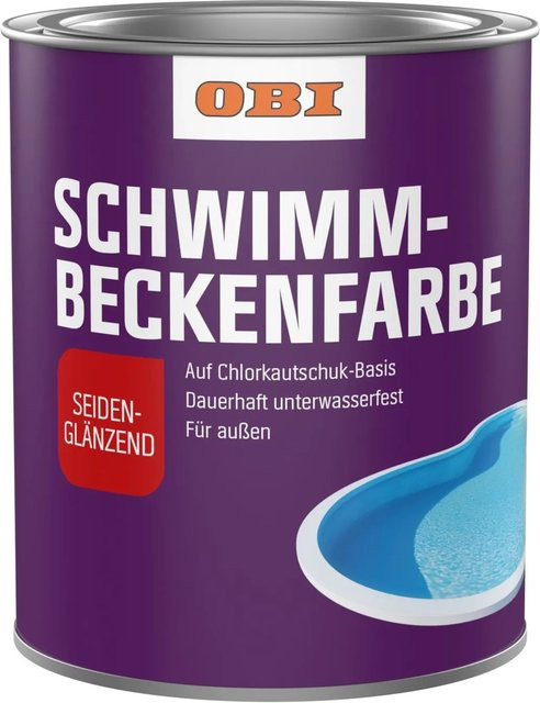 OBI Schwimmbeckenfarbe Atlantikblau seidenglänzend aus Chlor-Kautschuk, 750 ml - Bild 1