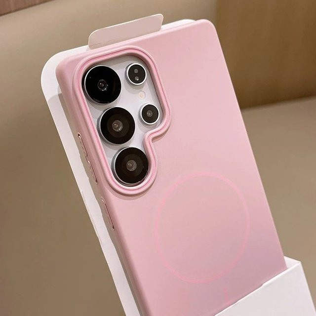 Luxuriöse MagSafe-Hülle für Samsung Galaxy in Pink mit magnetischer Abdeckung - Bild 1