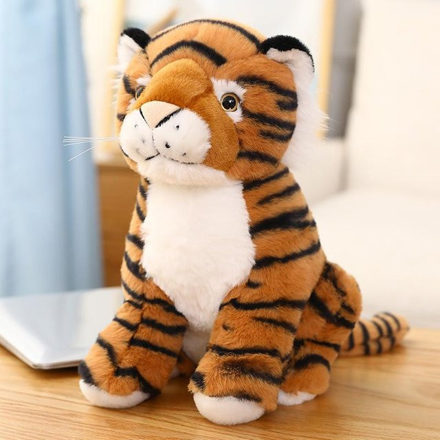 Kidsly Hockender Tiger Plüsch, braun, 1-teiliges Set, ab 14 Jahren - Bild 1
