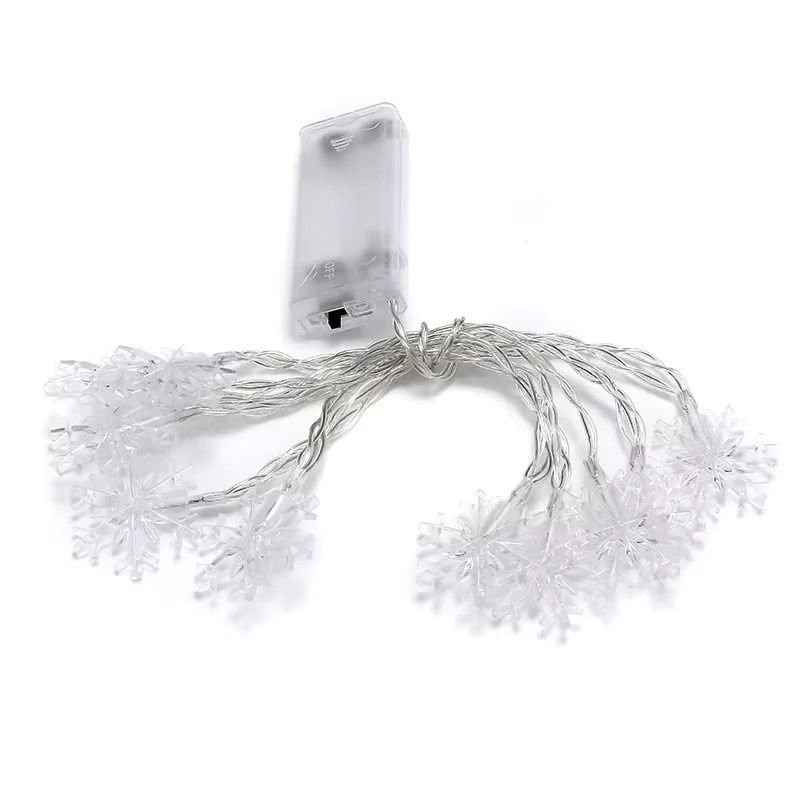 Rosa LED Schneeflocken-Lichterkette mit warmweißem Licht für Dekoration zu Hochzeit, Party und Winterfesten - Bild 4