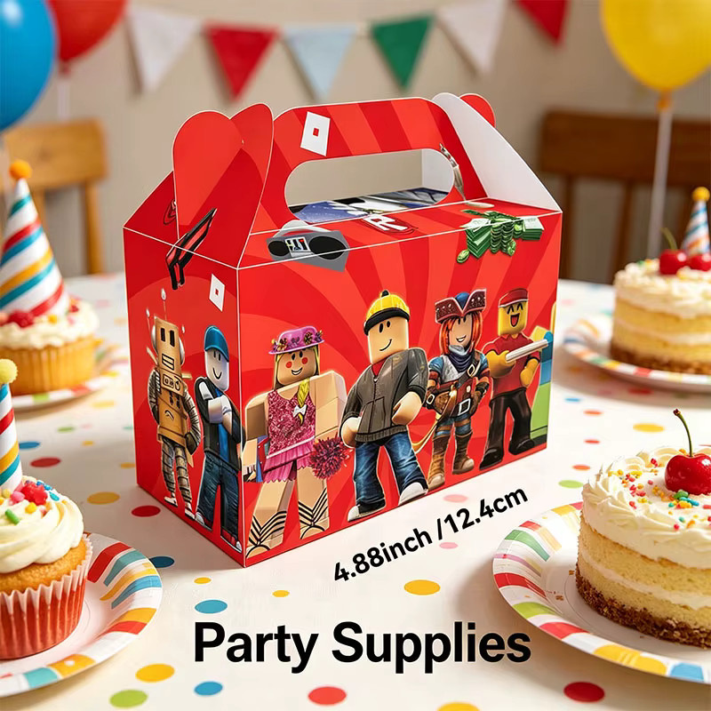 Roblox Party-Dekoration Set mit Papierboxen und Spielfiguren in Multicolour für Geburtstage und Babypartys - Bild 2