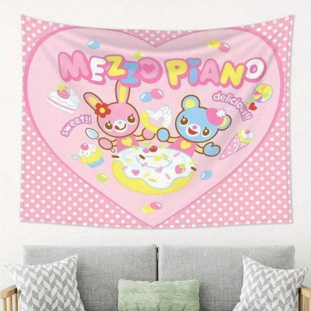 Kawaii Cartoon Anime Wandteppich von JMG Household Supplies in Pink, B/H: 120 x 180 cm - Bild 1