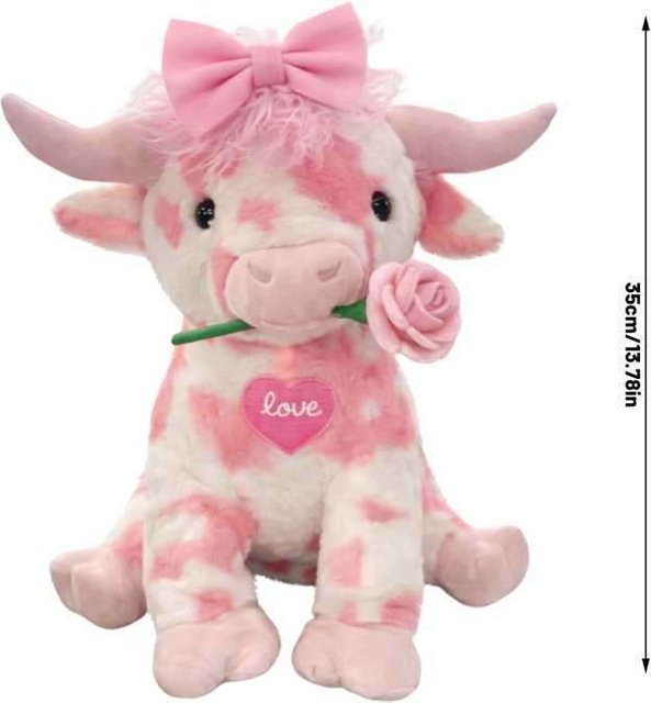 Rosa Kuh Schottische Hochlandkuh Plüschtier, Stoffpuppe, ab 14 Jahren - Bild 1