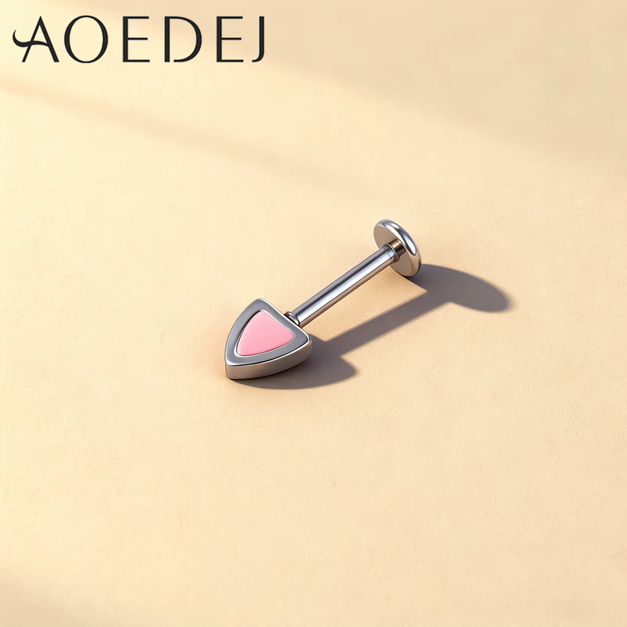 AOEDEJ Ohrstecker Edelstahl, Rosa, Damen - Bild 3