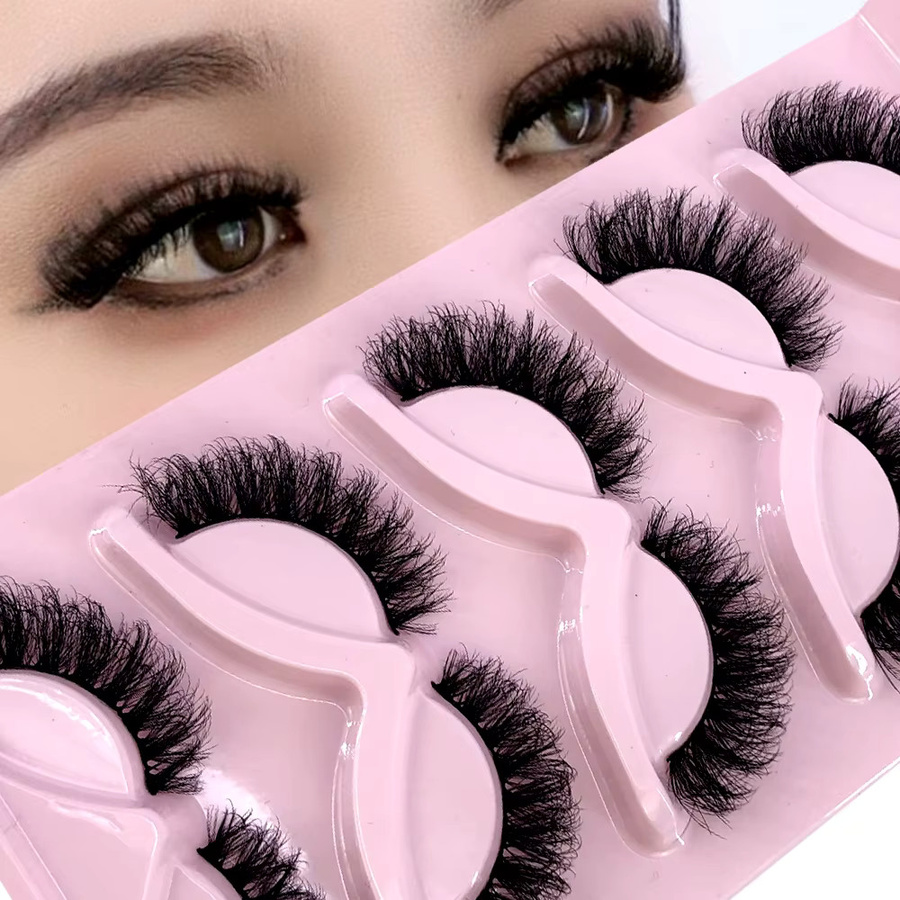 AMSDCN Cat-Eye Streifenwimpern, 5 Paar, Black, natürlich - Bild 2