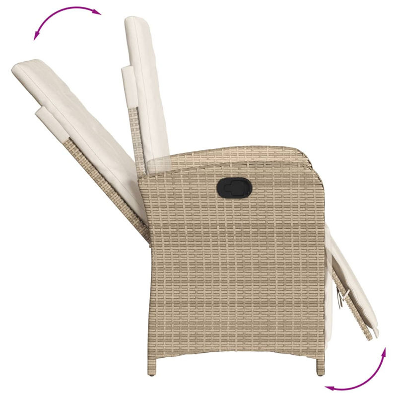 Vidaxl Gartenmöbel-Set aus Polyrattan mit 5 Teilen und Kissen, Beige - Bild 2