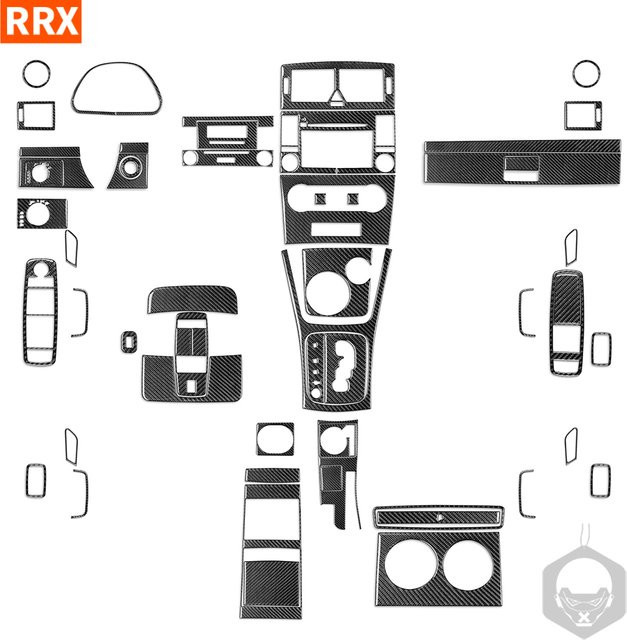 RRX CARBON Carbon-Faser Aufkleber für Mercedes Benz B-Klasse W245 2005-2011 in Schwarz für Radio, AC, CD und Türverkleidung - Bild 1