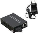 InLine Netzwerk Media Konverter 10/100/1000Mb/s TP zu LWL SC Duplex Single Mode 20km Schwarz (66659B) - Bild 1