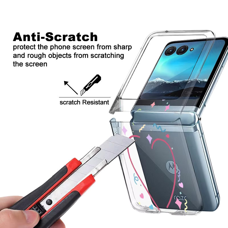 Transparente Love Hearts Handyhülle für Motorola Razr 60 40 50 Ultra mit stoßfestem Herzmuster - Bild 4