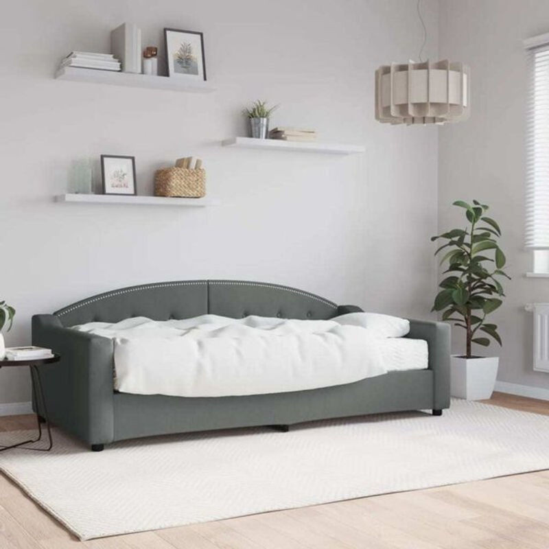 vidaxl Polsterbett Tagesbett mit Matratze aus Stoff und Metall in Anthrazit B/T/H: 90 x 190 cm - Bild 1