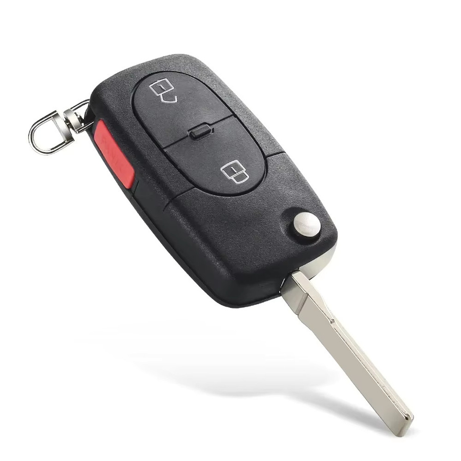 KEYYOU Auto Schlüssel Shell Abdeckung für Audi A2 A3 A4 A6 A8 B5 RS4 TT 1994-2004 Quattro in Schwarz mit CR1620/CR2032 Halter - Bild 3