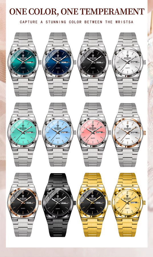 BINBOND Armbanduhr Quarz, Edelstahl, Blau, Damen - Bild 4