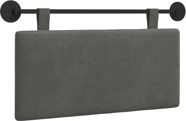 vidaXL Wandmontiertes Polsterpaneel aus Cordstoff in Grau, B/H: 100 x 55 cm - Bild 1