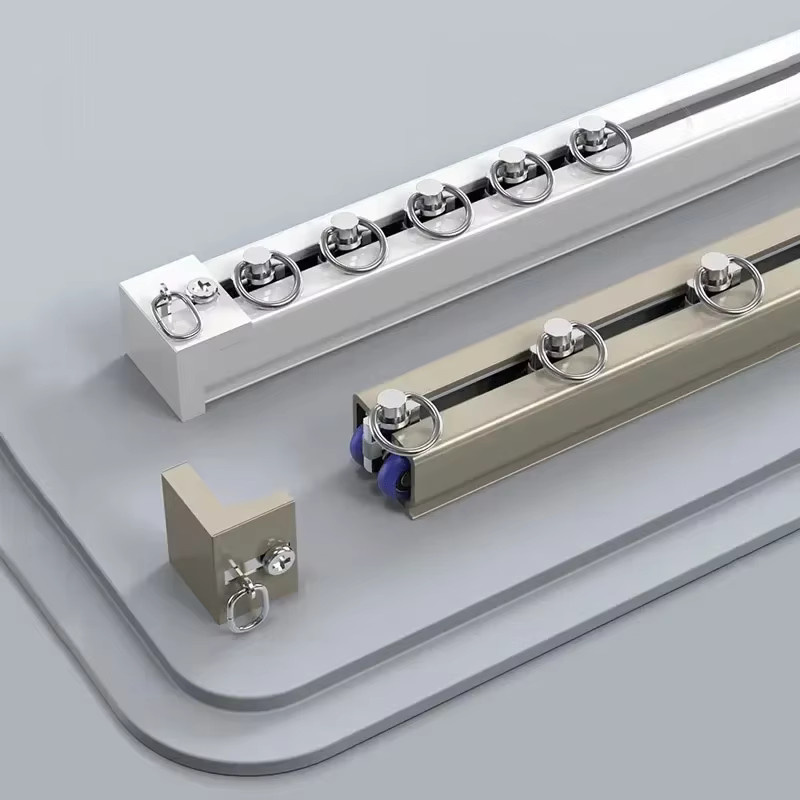 Extra dicke Vorhangschienen aus Aluminiumlegierung in Weiß für Einzel- und Doppelschienen-Haken, belastbar bis 120 kg - Bild 3