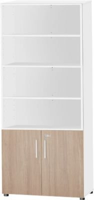 Schäfer Shop Select Kombischrank SET UP mit 6 Fachböden, weiß/eiche, B: 80 cm, T: 42 cm, H: 224 cm - Bild 1