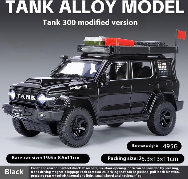 Linyi toy car Tank 300 Modifizierte Version Geländewagen, Diecast Modell, 1:24, Metall, ab 14 Jahre - Bild 1