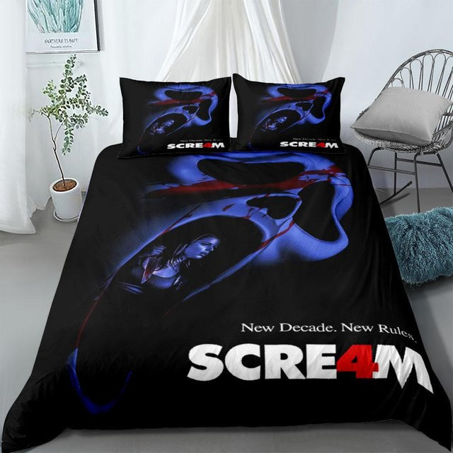 Scream Horror Bettwäsche Set mit Motiv, Schwarz, B/H: 140 x 200 cm - Bild 1