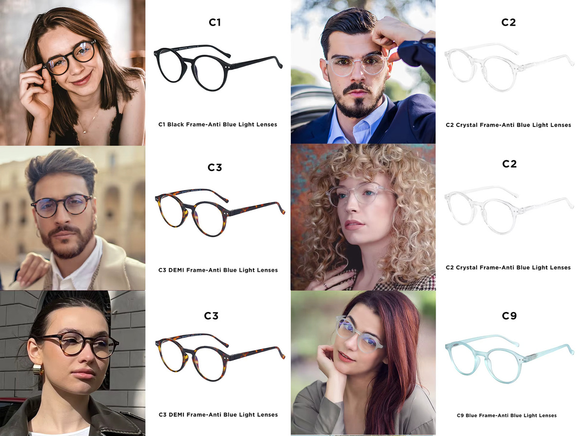 ZENOTTIC Korrektionsbrille, Rund, Vollrand, Kunststoff, Schwarz, Unisex - Bild 1