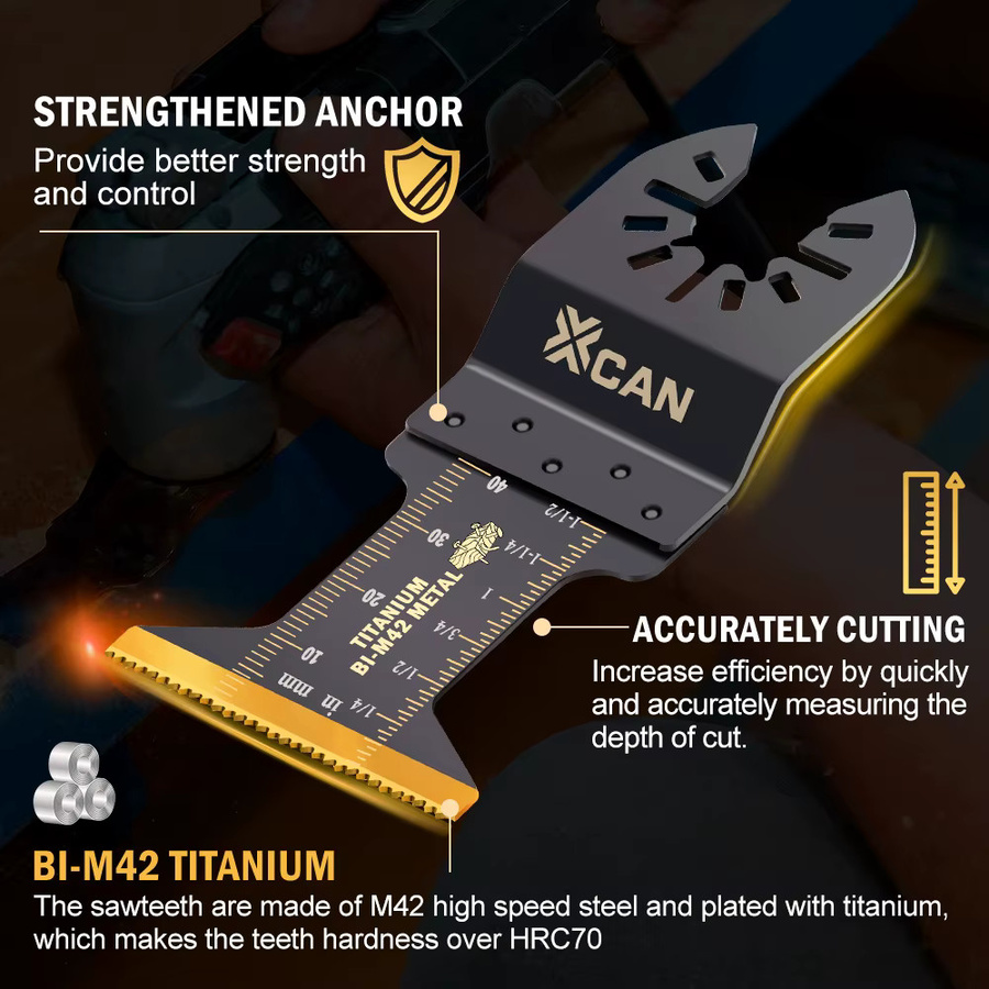XCAN Oszillierende Multitool-Sägeblätter aus Titan für Metall, Holz und Kunststoff, 44 mm - Bild 2