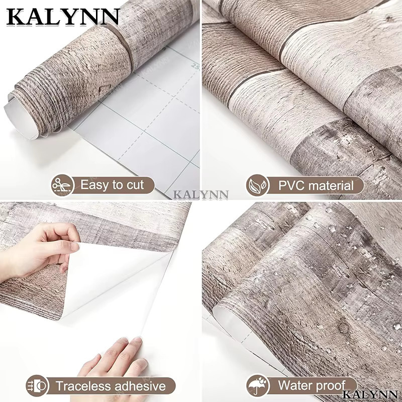 Selbstklebendes Kontaktpapier in Holzoptik von KALYNN, braun, Vintage-Design für Wand und Möbel - Bild 3