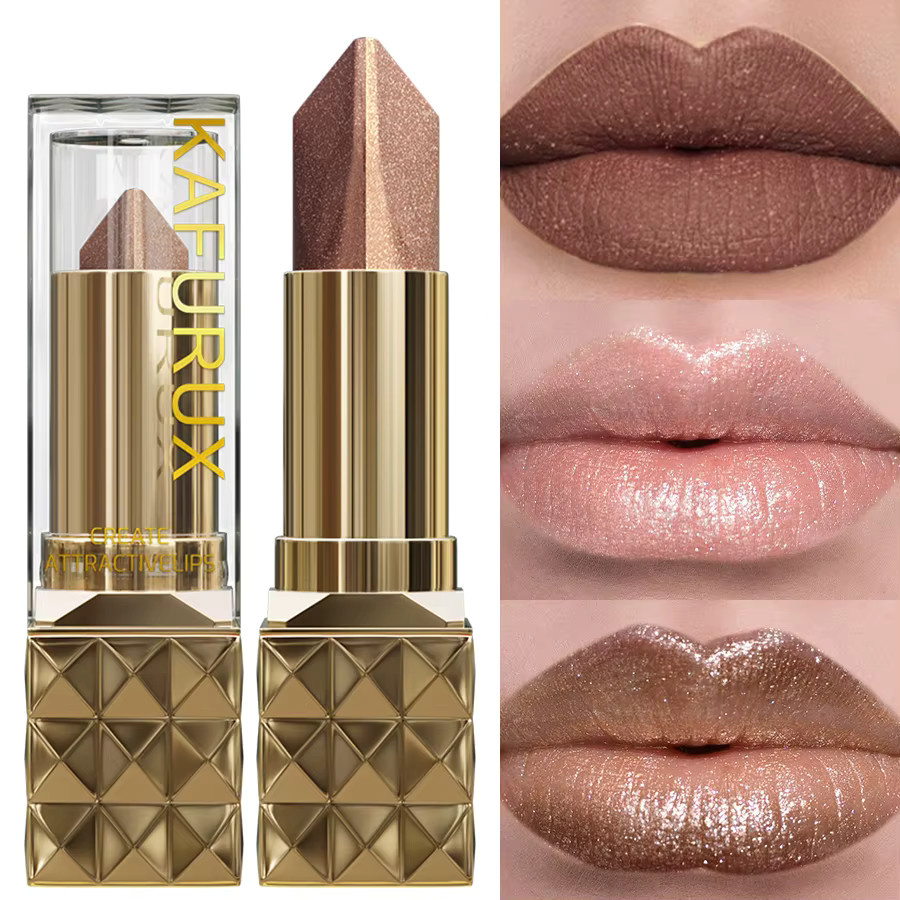 KAFURUX Lippenstift, Zweifarbig, Matt, Braun und Rosa - Bild 3