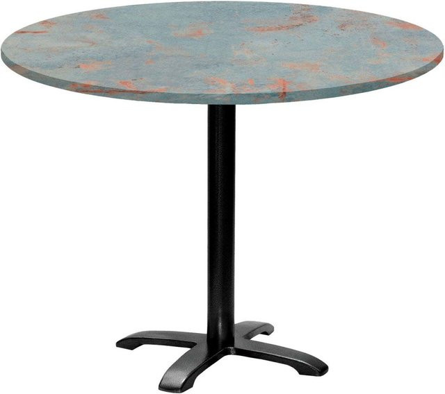 RestooTab Tisch Bazila rund im Industrial Design, Farbe Grau/Schwarz, H x Ø: 74 x 110 cm - Bild 1